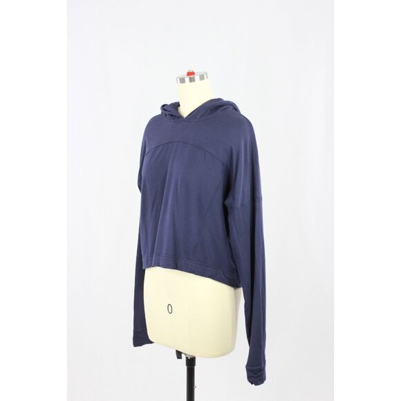 LULULEMON Ceremony Deep Indigo French Terry Hooded Sweatshirt, Size S - Picture 8 of 14